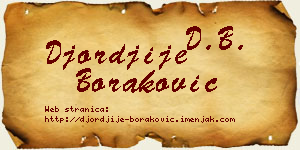 Đorđije Boraković vizit kartica